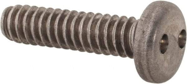 Made in USA - #10-24 UNC, 3/4" OAL Spanner Drive Machine Screw - Pan Head, Grade 18-8 Stainless Steel, Uncoated, Without Washer - Industrial Tool & Supply