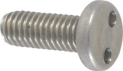 Made in USA - #10-32 UNF, 1/2" OAL Spanner Drive Machine Screw - Pan Head, Grade 18-8 Stainless Steel, Uncoated, Without Washer - Industrial Tool & Supply