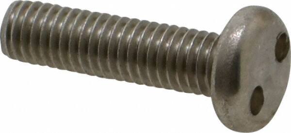 Made in USA - #10-32 UNF, 3/4" OAL Spanner Drive Machine Screw - Pan Head, Grade 18-8 Stainless Steel, Uncoated, Without Washer - Industrial Tool & Supply