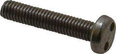 Made in USA - #10-32 UNF, 1" OAL Spanner Drive Machine Screw - Pan Head, Grade 18-8 Stainless Steel, Uncoated, Without Washer - Industrial Tool & Supply