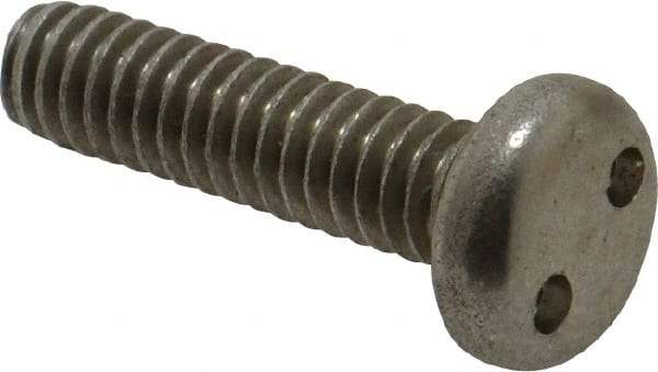 Made in USA - 1/4-20 UNC, 1" OAL Spanner Drive Machine Screw - Pan Head, Grade 18-8 Stainless Steel, Uncoated, Without Washer - Industrial Tool & Supply