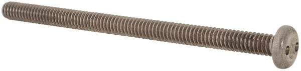 Made in USA - 1/4-20 UNC, 4" OAL Spanner Drive Machine Screw - Pan Head, Grade 18-8 Stainless Steel, Uncoated, Without Washer - Industrial Tool & Supply
