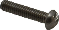 Made in USA - #8-32 UNC, 3/4" Length Under Head One Way Drive Machine Screw - Round Head, Grade 18-8 Stainless Steel, Uncoated, Without Washer - Industrial Tool & Supply