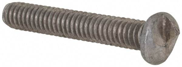 Made in USA - #8-32 UNC, 1" Length Under Head One Way Drive Machine Screw - Round Head, Grade 18-8 Stainless Steel, Uncoated, Without Washer - Industrial Tool & Supply