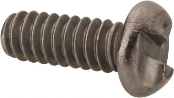 Made in USA - #10-24 UNC, 1/2" Length Under Head One Way Drive Machine Screw - Round Head, Grade 18-8 Stainless Steel, Uncoated, Without Washer - Industrial Tool & Supply