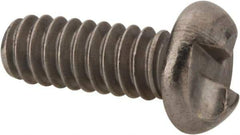 Made in USA - #10-24 UNC, 1/2" Length Under Head One Way Drive Machine Screw - Round Head, Grade 18-8 Stainless Steel, Uncoated, Without Washer - Industrial Tool & Supply