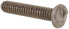 Made in USA - #10-24 UNC, 1" Length Under Head One Way Drive Machine Screw - Round Head, Grade 18-8 Stainless Steel, Uncoated, Without Washer - Industrial Tool & Supply