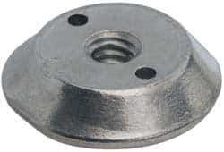 Made in USA - 1/4-20, Alloy Steel, Zinc Plated, Right Hand Spherical Fixture Nut - 1/4" High - Industrial Tool & Supply