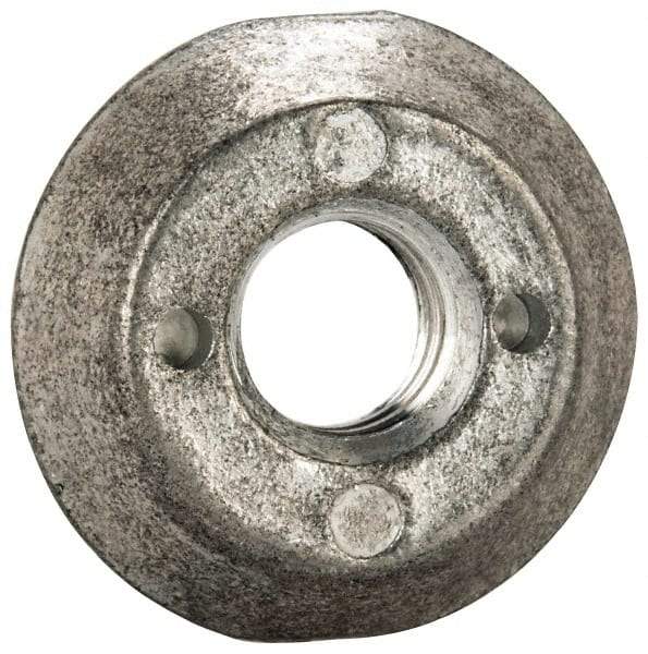 Made in USA - 3/8-16, Alloy Steel, Zinc Plated, Right Hand Spherical Fixture Nut - 1/4" High - Industrial Tool & Supply