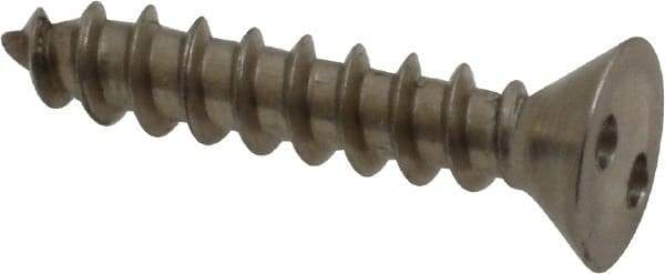 Made in USA - #10 Flat Head Spanner Sheet Metal Screw - Stainless Steel, 1" OAL, Grade 18-8 - Industrial Tool & Supply