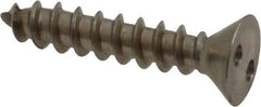 Made in USA - #10 Flat Head Spanner Sheet Metal Screw - Stainless Steel, 1" OAL, Grade 18-8 - Industrial Tool & Supply