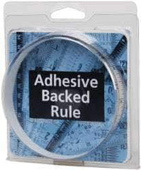 Made in USA - 3 Ft. Long x 1/2 Inch Wide, 1/32 Inch Graduation, Silver, Mylar Adhesive Tape Measure - Reads Left to Right, Horizontal Scale - Industrial Tool & Supply