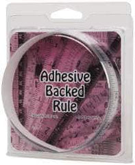 Made in USA - 3 Ft. Long x 1/2 Inch Wide, 1/32 Inch Graduation, Silver, Mylar Adhesive Tape Measure - Reads Right to Left, Horizontal Scale - Industrial Tool & Supply