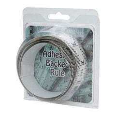 Made in USA - 3 Ft. Long x 1-1/4 Inch Wide, 1/16 Inch Graduation, Clear, Mylar Adhesive Tape Measure - Reads Right to Left, Horizontal Scale - Industrial Tool & Supply