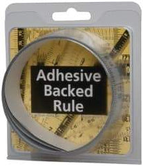 Made in USA - 6 Ft. Long x 1-1/4 Inch Wide, 1/16 Inch Graduation, Silver, Mylar Adhesive Tape Measure - Reads Right to Left, Horizontal Scale - Industrial Tool & Supply