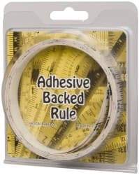 Made in USA - 12 Ft. Long x 1/2 Inch Wide, 1/16 Inch Graduation, Clear, Mylar Adhesive Tape Measure - Reads Left to Right, Horizontal Scale - Industrial Tool & Supply