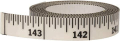Made in USA - 12 Ft. Long x 1/2 Inch Wide, 1/16 Inch Graduation, Clear, Mylar Adhesive Tape Measure - Reads Right to Left, Horizontal Scale - Industrial Tool & Supply