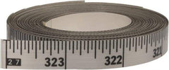 Made in USA - 30 Ft. Long x 1/2 Inch Wide, 1/16 Inch Graduation, Silver, Mylar Adhesive Tape Measure - Reads Right to Left, Horizontal Scale - Industrial Tool & Supply