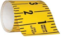 Made in USA - 15 Ft. Long x 3 Inch Wide, 1/4 Inch Graduation, Yellow, Mylar Adhesive Tape Measure - Reads Right to Left, Horizontal Scale - Industrial Tool & Supply