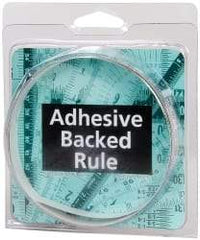 Made in USA - 1 m Long x 1/2 Inch Wide, 1/16 Inch Graduation, White, Mylar Adhesive Tape Measure - Reads Right to Left, Horizontal Scale - Industrial Tool & Supply