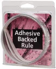Made in USA - 3 m Long x 1/2 Inch Wide, 1/16 Inch Graduation, White, Mylar Adhesive Tape Measure - Reads Right to Left, Horizontal Scale - Industrial Tool & Supply