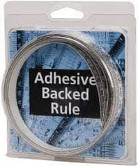 Made in USA - 4 m Long x 1/2 Inch Wide, 1/16 Inch Graduation, White, Mylar Adhesive Tape Measure - Reads Left to Right, Horizontal Scale - Industrial Tool & Supply