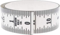 Made in USA - 3 Ft. Long x 1-1/4 Inch Wide, 1/16 Inch Graduation, Clear, Mylar Adhesive Tape Measure - Reads Bottom to Top, Vertical Rules - Industrial Tool & Supply