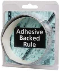 Made in USA - 3 Ft. Long x 1-1/4 Inch Wide, 1/16 Inch Graduation, Silver, Mylar Adhesive Tape Measure - Reads Bottom to Top, Vertical Rules - Industrial Tool & Supply