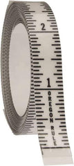 Made in USA - 9 Ft. Long x 1/2 Inch Wide, 1/16 Inch Graduation, Clear, Mylar Adhesive Tape Measure - Reads Top to Bottom, Vertical Rules - Industrial Tool & Supply