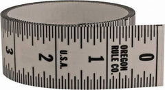 Made in USA - 9 Ft. Long x 1-1/4 Inch Wide, 1/16 Inch Graduation, Clear, Mylar Adhesive Tape Measure - Reads Top to Bottom, Vertical Rules - Industrial Tool & Supply