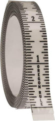 Made in USA - 12 Ft. Long x 1/2 Inch Wide, 1/16 Inch Graduation, Clear, Mylar Adhesive Tape Measure - Reads Bottom to Top, Vertical Rules - Industrial Tool & Supply