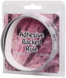 Made in USA - 6 Ft. Long x 1 Inch Wide, 1/8 Inch Graduation, Silver, Mylar Adhesive Tape Measure - Reads Right to Left, Horizontal-Half Scale - Industrial Tool & Supply