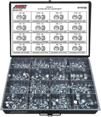 Value Collection - 1/4-20 to 3/4-16 Thread, 870 Piece Alloy Steel Nut Assortment - Grade 5 - Industrial Tool & Supply