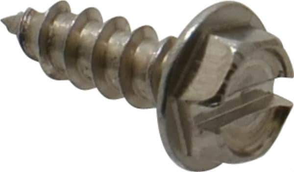 Value Collection - #8 Hex Washer Head Slotted Sheet Metal Screw - Stainless Steel, 1/2" Length Under Head, Grade 18-8 - Industrial Tool & Supply