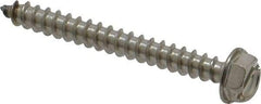 Value Collection - #8 Hex Washer Head Slotted Sheet Metal Screw - Stainless Steel, 1-1/2" Length Under Head, Grade 18-8 - Industrial Tool & Supply