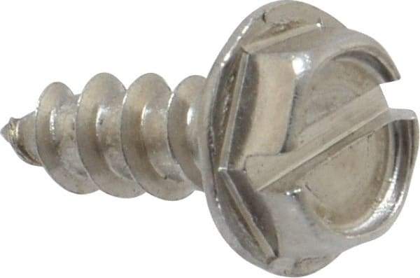Value Collection - #10 Hex Washer Head Slotted Sheet Metal Screw - Stainless Steel, 1/2" Length Under Head, Grade 18-8 - Industrial Tool & Supply