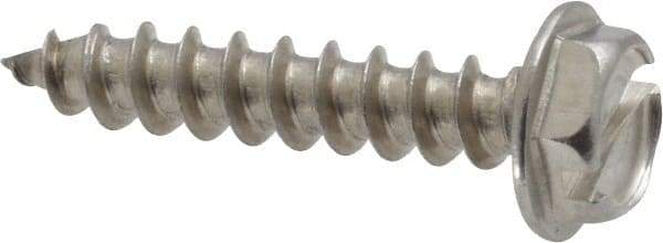 Value Collection - #10 Hex Washer Head Slotted Sheet Metal Screw - Stainless Steel, 1" Length Under Head, Grade 18-8 - Industrial Tool & Supply