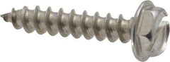 Value Collection - #10 Hex Washer Head Slotted Sheet Metal Screw - Stainless Steel, 1" Length Under Head, Grade 18-8 - Industrial Tool & Supply