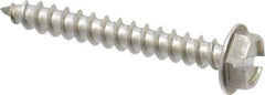 Value Collection - #10 Hex Washer Head Slotted Sheet Metal Screw - Stainless Steel, 1-1/2" Length Under Head, Grade 18-8 - Industrial Tool & Supply