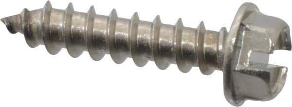 Value Collection - #12 Hex Washer Head Slotted Sheet Metal Screw - Stainless Steel, 1" Length Under Head, Grade 18-8 - Industrial Tool & Supply