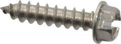 Value Collection - #12 Hex Washer Head Slotted Sheet Metal Screw - Stainless Steel, 1" Length Under Head, Grade 18-8 - Industrial Tool & Supply