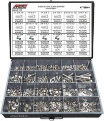 Value Collection - 1,350 Piece Stainless Steel Hex Head Cap Screws - 1/4-20 to 1/2-13 Thread, 18-8 - Industrial Tool & Supply