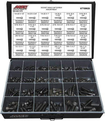 Value Collection - 375 Piece Alloy Steel Socket Head Cap Screws - 1/4-20 to 5/8-11 Thread - Industrial Tool & Supply