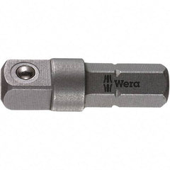 Wera - Socket Adapters & Universal Joints Type: Square-Drive to Hex Bit Adapter Male Size: 1/4 - Industrial Tool & Supply