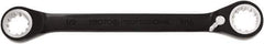 Proto - 1/2" x 9/16" 12 Point Spline Reversible Ratcheting Box Wrench - Double End, 1" Head Diam x 3/16" Head Thickness, 7-1/16" OAL, Steel, Black Chrome Finish - Industrial Tool & Supply