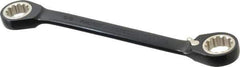 Proto - 5/8" x 11/16" 12 Point Spline Reversible Ratcheting Box Wrench - Double End, 1-3/16" Head Diam x 3/16" Head Thickness, 7-7/8" OAL, Steel, Black Chrome Finish - Industrial Tool & Supply