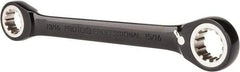 Proto - 13/16" x 15/16" 12 Point Spline Reversible Ratcheting Box Wrench - Double End, 1-13/16" Head Diam x 1/4" Head Thickness, 10-1/4" OAL, Steel, Black Chrome Finish - Industrial Tool & Supply