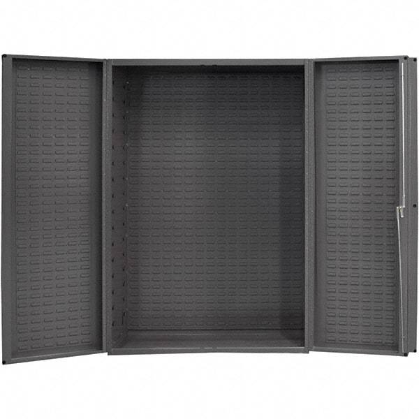 Durham - Locking Storage Cabinet - Steel, 48" Wide x 25" Deep x 72" High, Gray - Industrial Tool & Supply