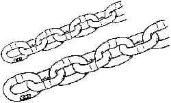 Peerless Chain - 6900 Lbs. Load Capacity, Carbon Steel Proof Coil Chain - 3 Grade, 2.016 Inch Inside Long x 0.851 Inch Inside Wide - Industrial Tool & Supply