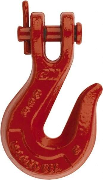 CM - 1/4 Inch Chain Diameter, Grade 80 Clevis Hook - 3,500 Lbs. Load Capacity, 5/16 Inch Inside Diameter, 21/64 Inch Pin Diameter, 3/8 Inch Hook Throat, 1-15/16 Inch Hook Width - Industrial Tool & Supply